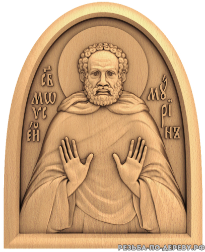 Резная икона Моисей Мурин из дерева